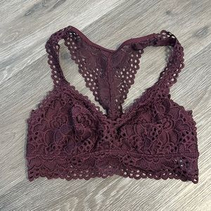Aerie Lace Bralette- Size Medium- Dark Purple- Never Worn!